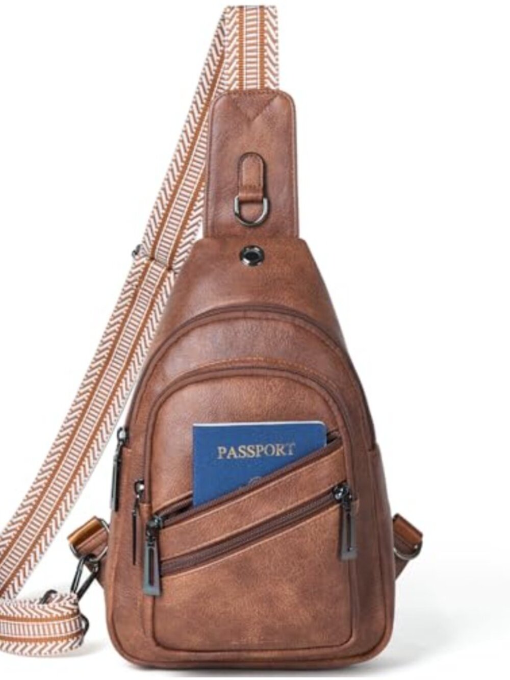 Vegan Leather Crossbody Sling Bag Adjustable Strap Travel Purse